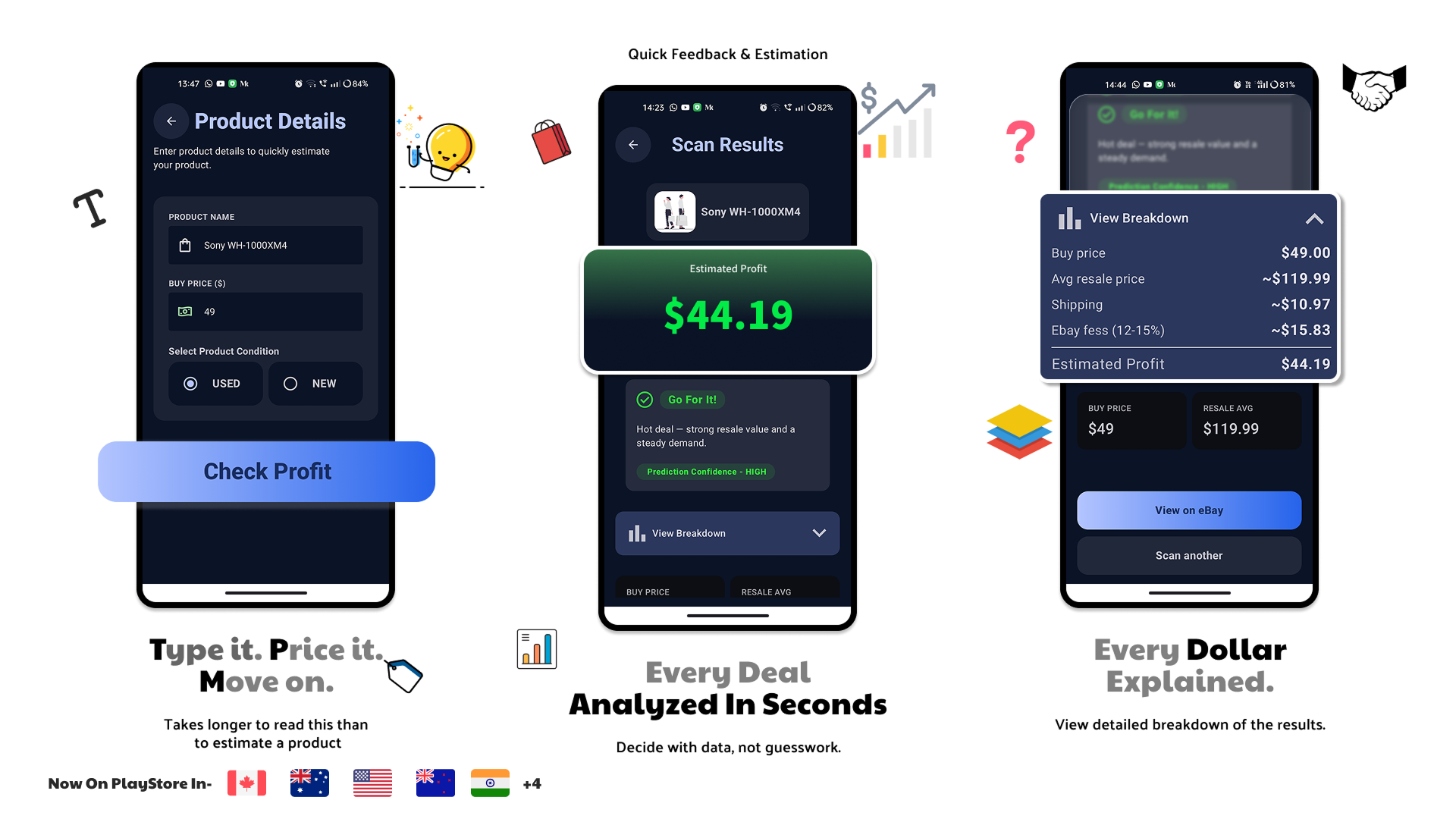 EstiBay App Interface